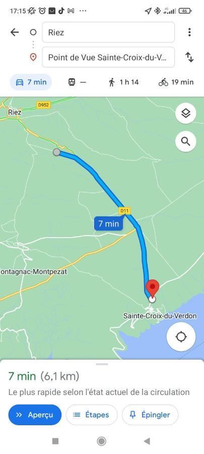 Les Gorges Du Verdon Riez Eksteriør billede